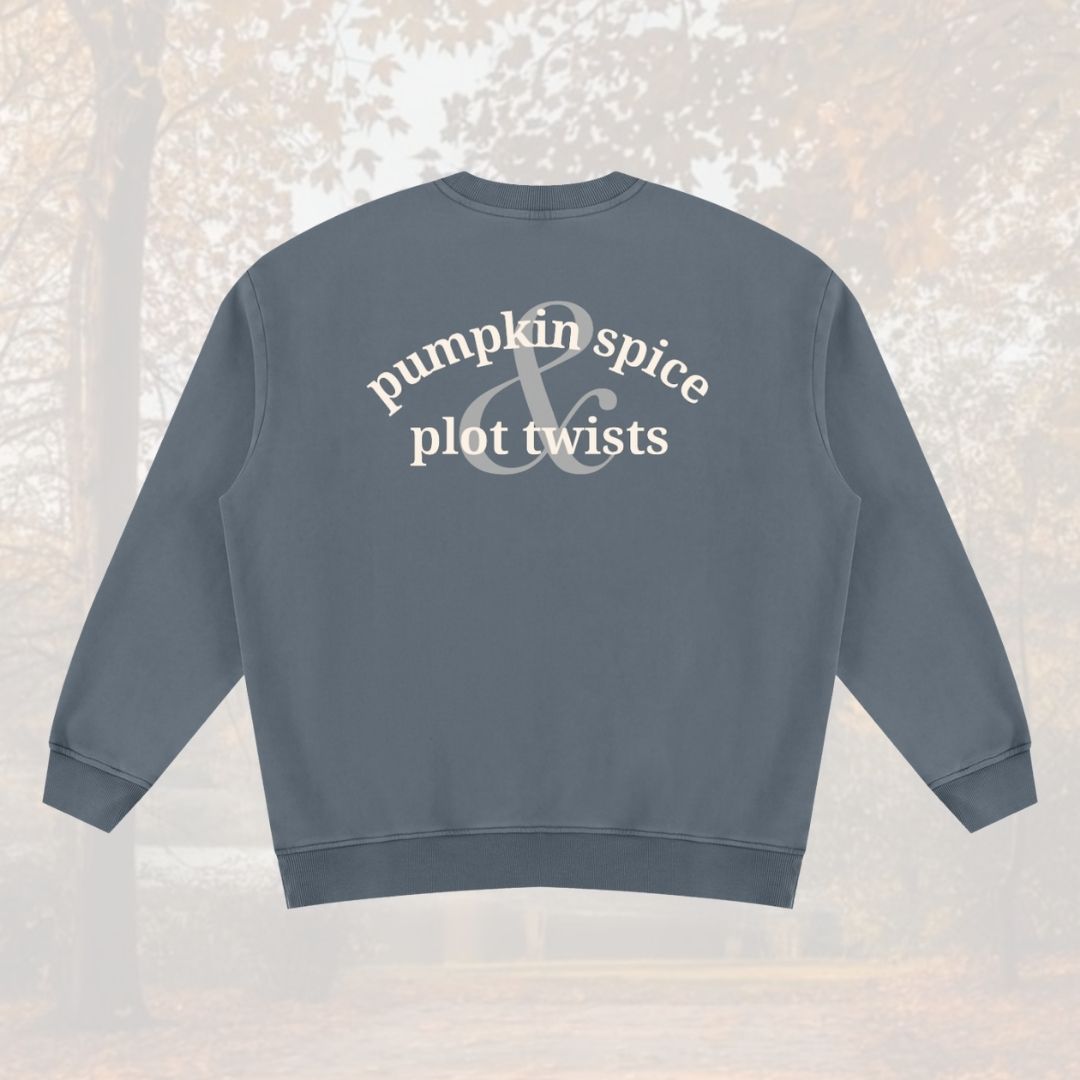Pumpkin Spice & Plot Twists Vintage Wash Fleece Sweatshirt
